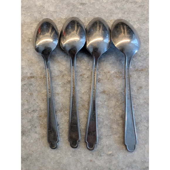 Set Of 4, Vintage Made In Japan Stainless Steel Small Spoons - Picture 4 of 7